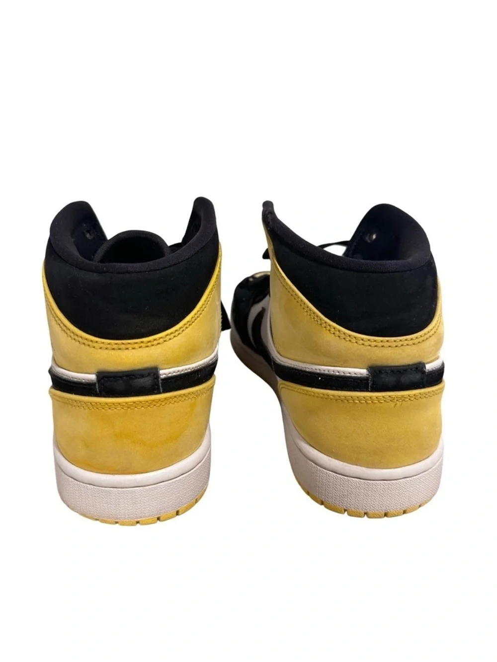 Air Jordan 1 Mid SE Yellow Toe Black Sneakers Retro Special Edition- Size US 8.5